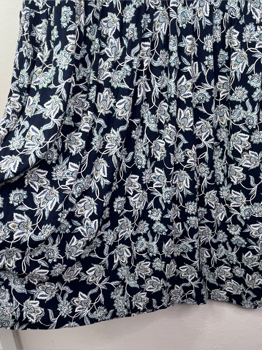 J. Jill Navy White Floral Jersey Knit Shift Style Dress Size 2x 3/4 Sleeve Plus - Picture 3 of 10